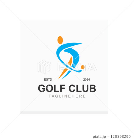 Golf player logo sport simple and modern creative design template illustration Golf player logo sport simple and modern creative design template illustration 120598290