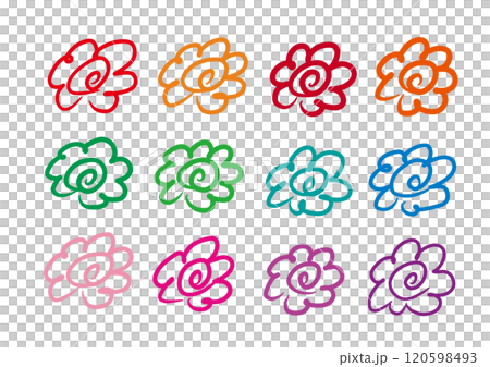 Hand-drawn flower circle material Hand-drawn flower circle material 120598493