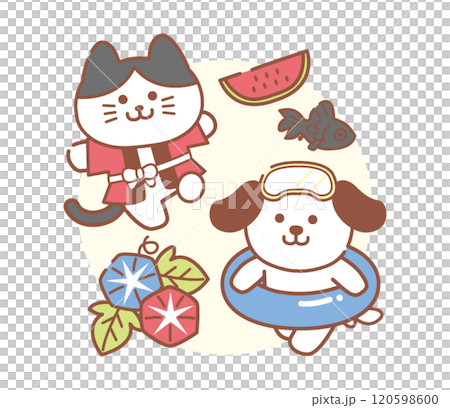 猫と犬の夏8月 120598600