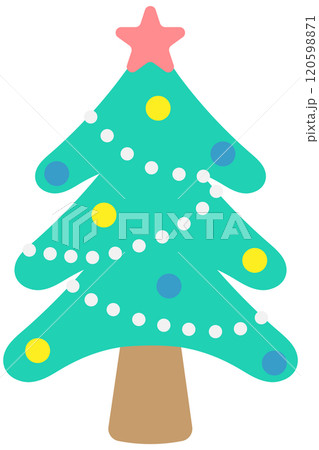 Kids hand drawn cute Christmas Tree Decorated 120598871