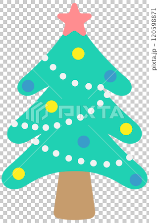 Kids hand drawn cute Christmas Tree Decorated 120598871