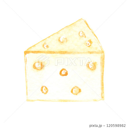 Watercolor swiss cheese with holes on white background Watercolor swiss cheese with holes on white background 120598982
