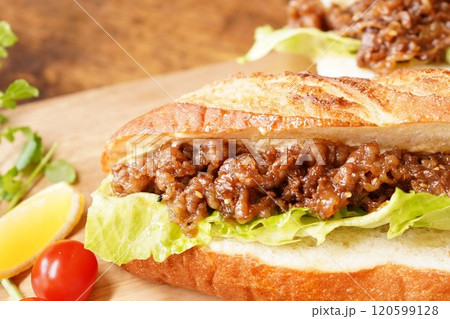 豚肉バゲットサンドウィッチ　サブウェイ風	 120599128