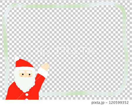 可愛的聖誕老人舉手的框架插圖 120599352
