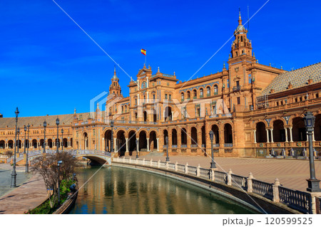 Plaza de Espana (Spain square) in Seville, Andalusia, Spain 120599525