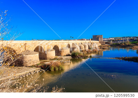 Roman bridge over Guadalquivir river in Cordoba, Spain 120599530