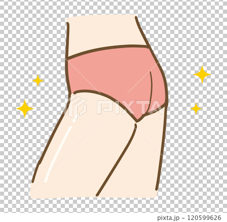 Illustration of a young woman's beautiful skin and buttocks (lower body, no face) Illustration of a young woman's beautiful skin and buttocks (lower body, no face) 120599626