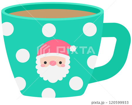 Kids hand drawn cute Christmas Santa hot chocolate cup Kids hand drawn cute Christmas Santa hot chocolate cup 120599933