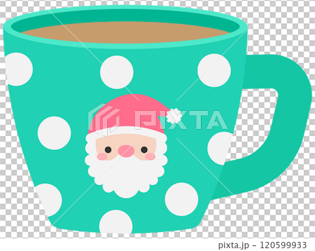 Kids hand drawn cute Christmas Santa hot chocolate cup Kids hand drawn cute Christmas Santa hot chocolate cup 120599933