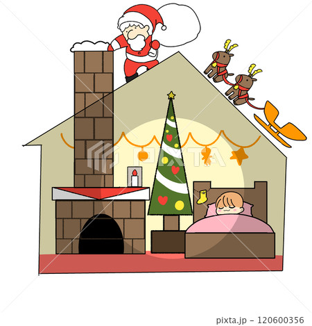 クリスマスにサンタクロースがやってきた 120600356