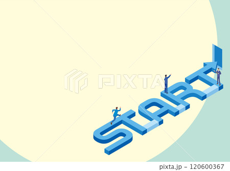 STARTの文字とビジネスマン 120600367