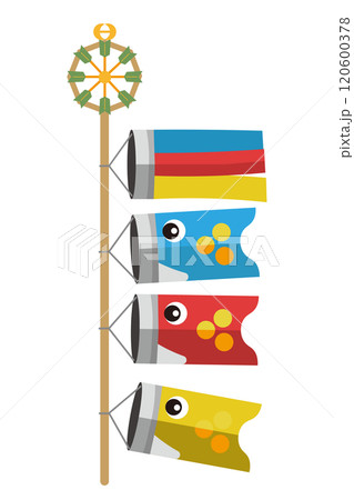 シンプルな鯉のぼりのベクターイラスト 120600378