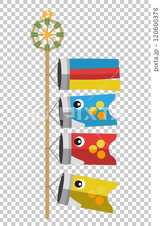 シンプルな鯉のぼりのベクターイラスト 120600378