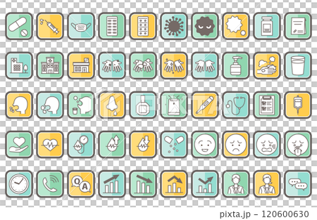 Cold, flu, hay fever, medical icon vector illustration set Hand washing, virus, doctor, sneeze Cold, flu, hay fever, medical icon vector illustration set Hand washing, virus, doctor, sneeze 120600630