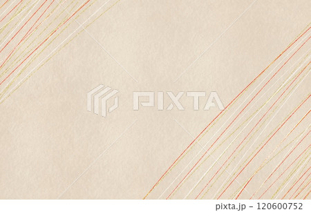 新年や年賀状、めでたい背景で使える　赤白金の曲線が描かれた和風ミニマル背景デザイン 120600752