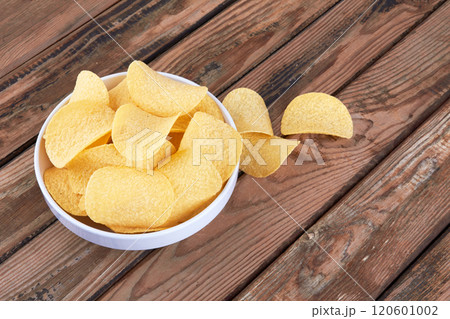 Potato chips in a saucer Potato chips in a saucer 120601002