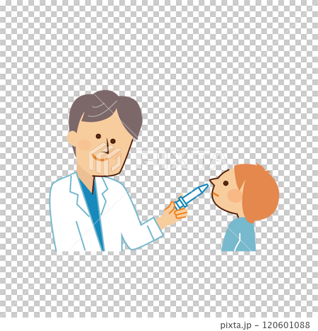 予防接種　スプレータイプ　イラスト素材 120601088