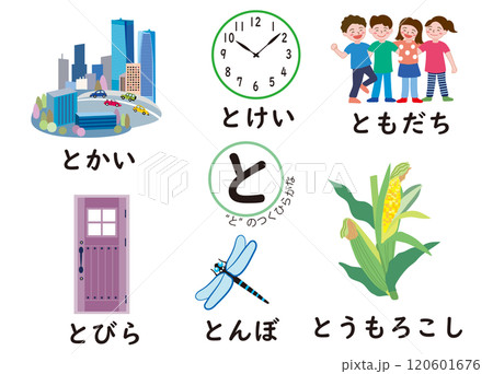 日本語ひらがなシリーズ “と”のつくひらがな 日本語ひらがなシリーズ “と”のつくひらがな 120601676