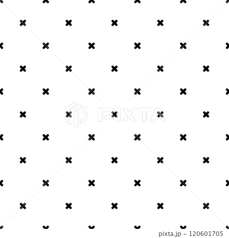 Cross rhombus geometric seamless pattern. Dash diagonal cross line seamless pattern. Diagonal squares background. Squares grid texture. Vector illustration isolated on white background. 120601705