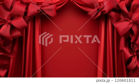 赤いリボンのフレーム 120601811