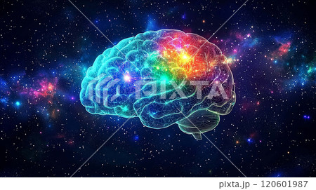 Stunning Abstract Brain Design, Symbolizing the Fusion of Art, Science, and Human Thought 120601987