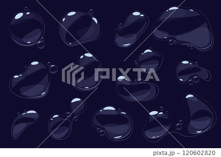 Cartoon soap bubbles. Different foam shapes. Glossy transparent flying objects. Shampoo or gel suds. Cosmetic soapy spheres. Detergent froth reflection. Bursting water elements vector set Cartoon soap bubbles. Different foam shapes. Glossy transparent flying objects. Shampoo or gel suds. Cosmetic soapy spheres. Detergent froth reflection. Bursting water elements vector set 120602820