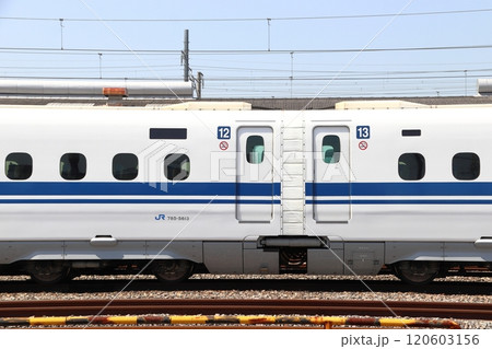 東海道・山陽新幹線N700系車両の連結器(全周幌) 東海道・山陽新幹線N700系車両の連結器(全周幌) 120603156
