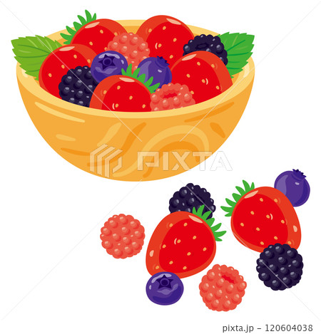 ボウルに盛られたミックスベリー 120604038