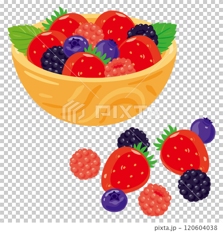 ボウルに盛られたミックスベリー 120604038