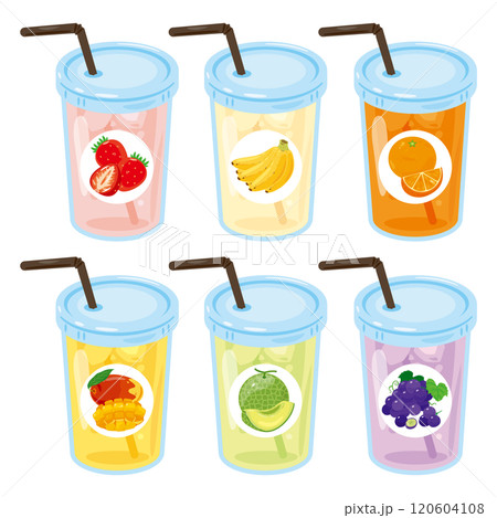色々な種類のテイクアウトフルーツスムージーセット 120604108
