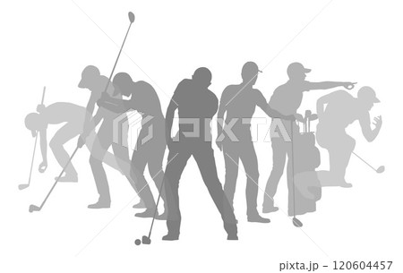 Golfers Golfing Silhouette Golf People Silhouettes 120604457