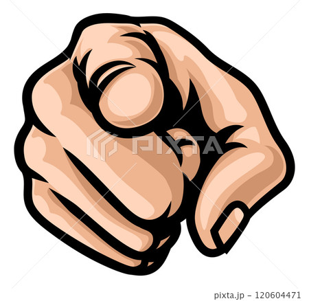Hand Pointing Finger At You Cartoon Illustration Hand Pointing Finger At You Cartoon Illustration 120604471