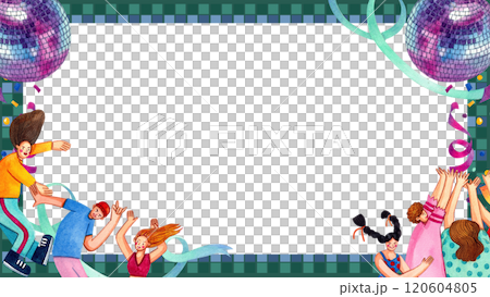 Music festival have music band, dancer enjoyful , frame design, Hand-drawn watercolor Billboard frame 120604805