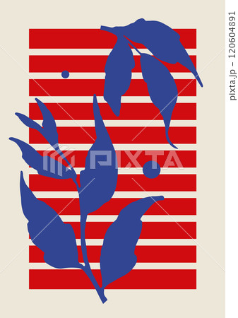 Botanical wall art vector blue branches drawing. Floral design for home decoration, wall art Botanical wall art vector blue branches drawing. Floral design for home decoration, wall art 120604891