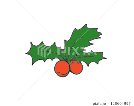 鉛筆画風のクリスマスのオーナメントのイラスト 120604997