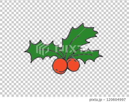 鉛筆画風のクリスマスのオーナメントのイラスト 120604997