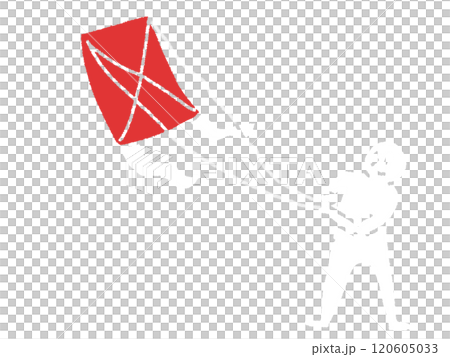 Illustration of a person flying a kite in pencil style Illustration of a person flying a kite in pencil style 120605033