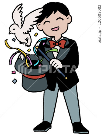 ハトを出すマジシャン 120605082