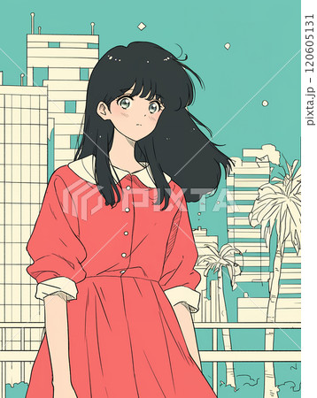 シティポップな感じの女性のイラスト素材 [120605131] - PIXTA