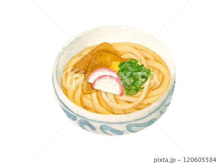 水彩で描いたきつねうどんのベクターイラスト 水彩で描いたきつねうどんのベクターイラスト 120605584