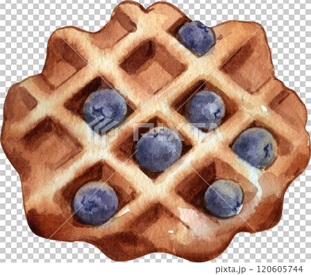 Handdrawn of Waffle Dessert watercolor Handdrawn of Waffle Dessert watercolor 120605744