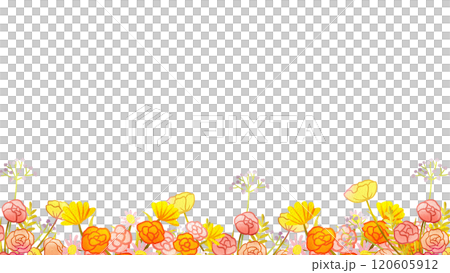 Frame Kiss on Wedding Day and Flowers curtain decor, Hand Drawn Illustration Watercolor 120605912