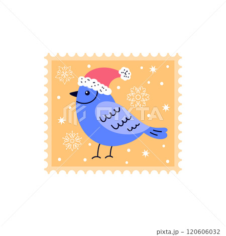 Cristmas bird in doodle style.  120606032
