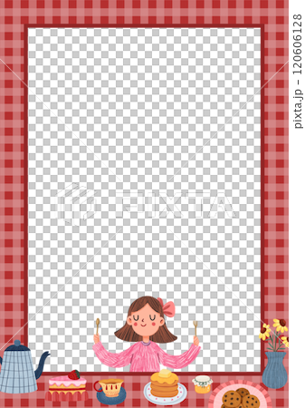 spring tea time, hand-drawn digital painting frame design spring tea time, hand-drawn digital painting frame design 120606128