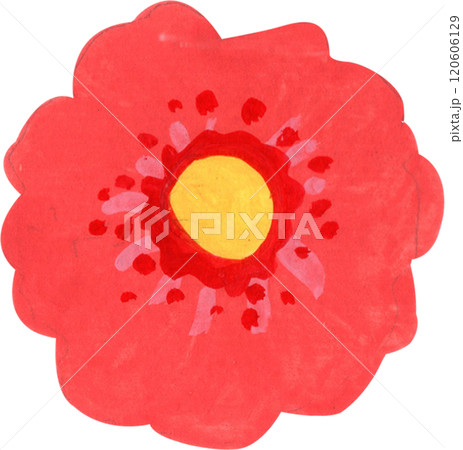 Beautiful red flowers, watercolor painting hand-drawn illustration 120606129
