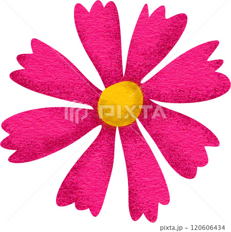 pink flower with a yellow center, Digital painting bold colors, pop style. pink flower with a yellow center, Digital painting bold colors, pop style. 120606434