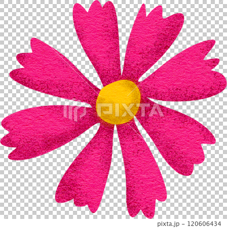 pink flower with a yellow center, Digital painting bold colors, pop style. pink flower with a yellow center, Digital painting bold colors, pop style. 120606434