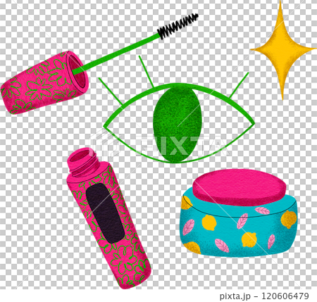 Mascara, cosmetics, Digital painting bold colors, pop style 120606479