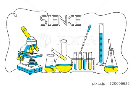 化学実験のワイヤーイラスト 120606623
