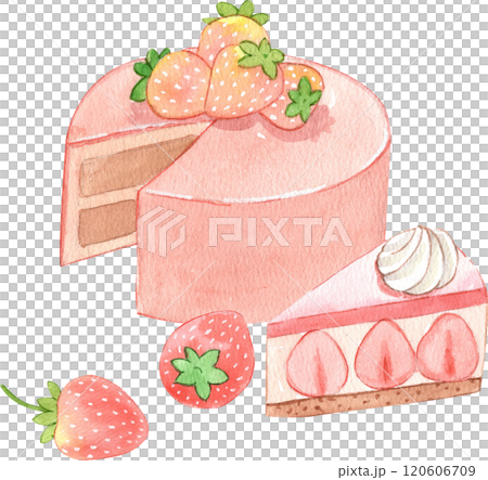 strawberry pound cake with one cute slice  120606709